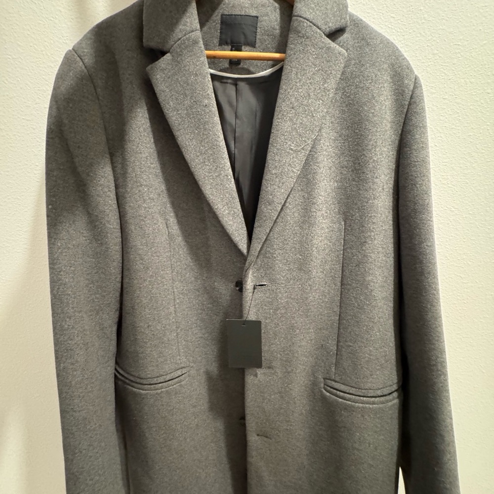 Gray Wool Blend Coat ASOS